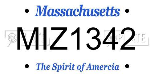 MIZ1342 Massachusetts License Plate