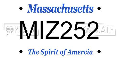 MIZ252 Massachusetts License Plate