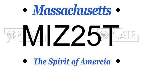 MIZ25T Massachusetts License Plate