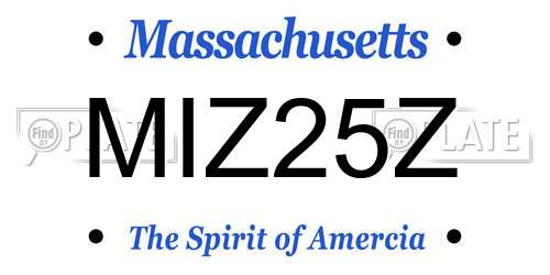 MIZ25Z Massachusetts License Plate