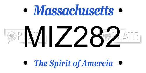 MIZ282 Massachusetts License Plate