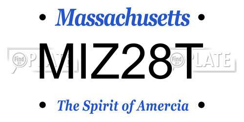 MIZ28T Massachusetts License Plate