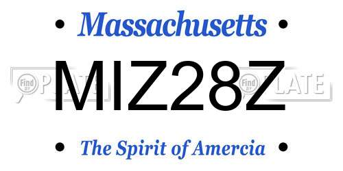 MIZ28Z Massachusetts License Plate