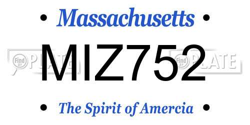 MIZ752 Massachusetts License Plate