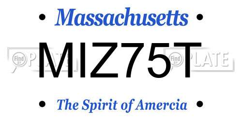 MIZ75T Massachusetts License Plate