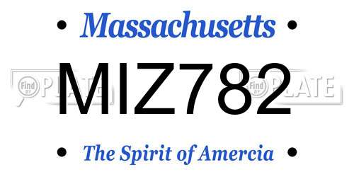 MIZ782 Massachusetts License Plate