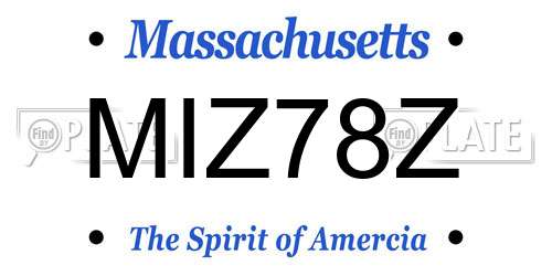 MIZ78Z Massachusetts License Plate