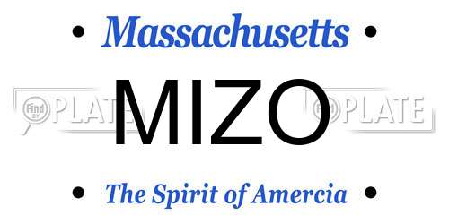 MIZO Massachusetts License Plate