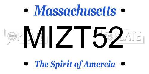 MIZT52 Massachusetts License Plate