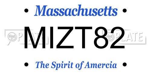 MIZT82 Massachusetts License Plate
