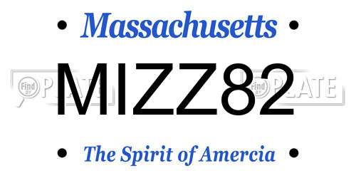 MIZZ82 Massachusetts License Plate