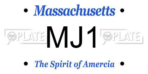 MJ1 Massachusetts License Plate