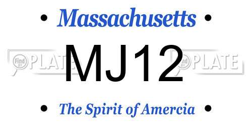 MJ12 Massachusetts License Plate