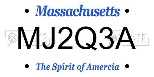 MJ2Q3A Massachusetts License Plate