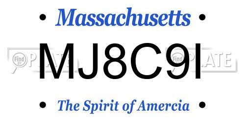 MJ8C9I Massachusetts License Plate
