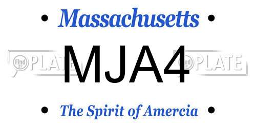 MJA4 Massachusetts License Plate