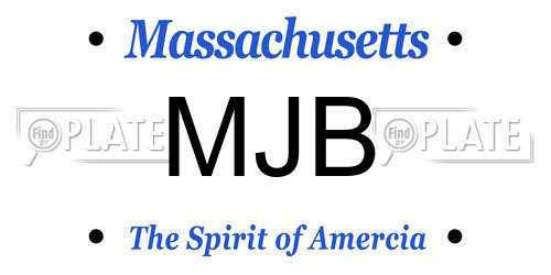MJB Massachusetts License Plate