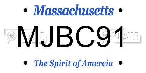 MJBC91 Massachusetts License Plate