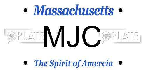 MJC Massachusetts License Plate