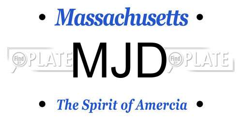 MJD Massachusetts License Plate