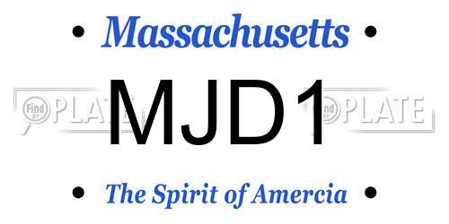 MJD1 Massachusetts License Plate