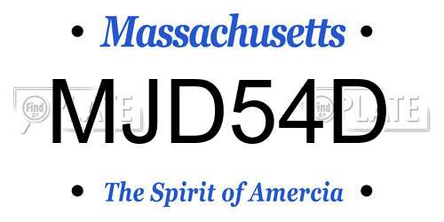 MJD54D Massachusetts License Plate