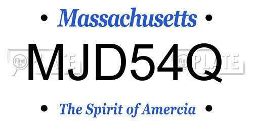 MJD54Q Massachusetts License Plate