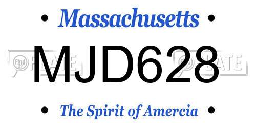 MJD628 Massachusetts License Plate