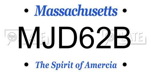 MJD62B Massachusetts License Plate