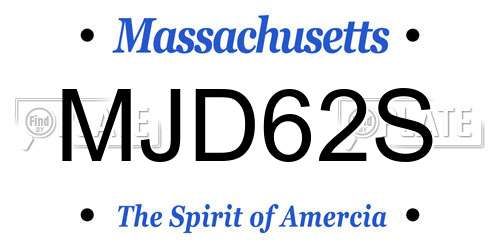 MJD62S Massachusetts License Plate