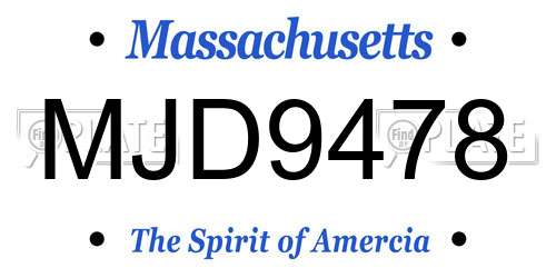 MJD9478 Massachusetts License Plate
