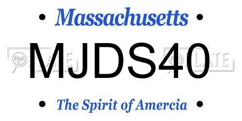 MJDS40 Massachusetts License Plate