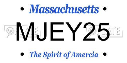 MJEY25 Massachusetts License Plate