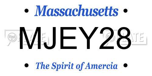 MJEY28 Massachusetts License Plate