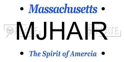 MJHAIR Massachusetts License Plate