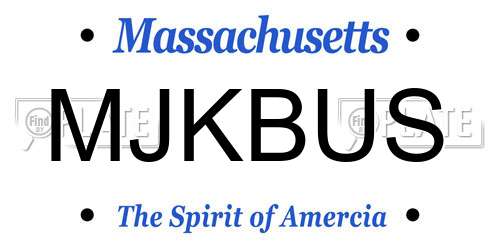 MJKBUS Massachusetts License Plate