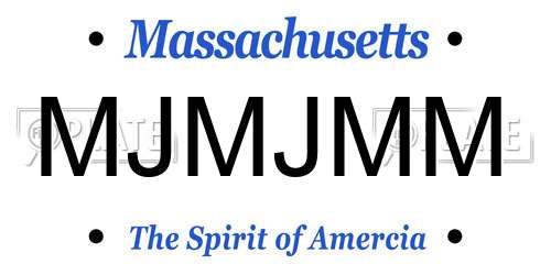 MJMJMM Massachusetts License Plate