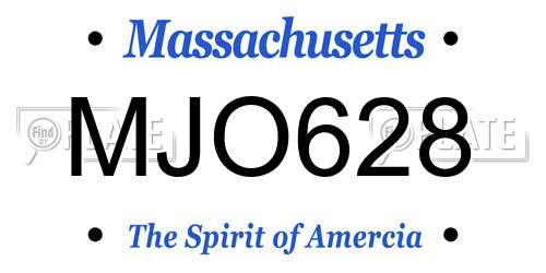 MJO628 Massachusetts License Plate