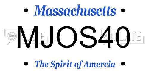 MJOS40 Massachusetts License Plate