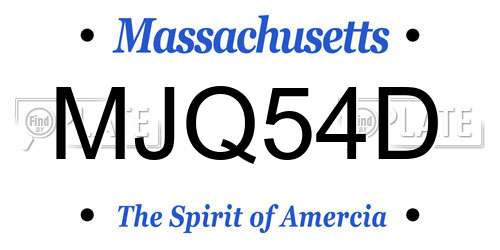 MJQ54D Massachusetts License Plate
