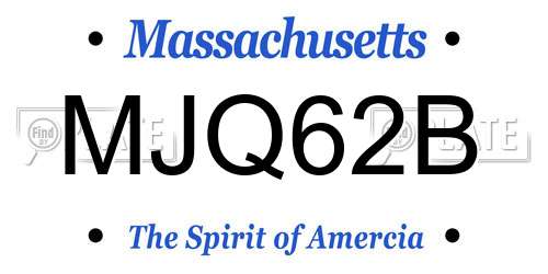 MJQ62B Massachusetts License Plate
