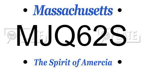 MJQ62S Massachusetts License Plate