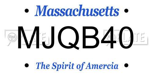 MJQB40 Massachusetts License Plate