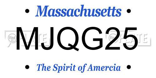 MJQG25 Massachusetts License Plate