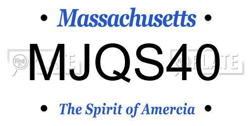 MJQS40 Massachusetts License Plate
