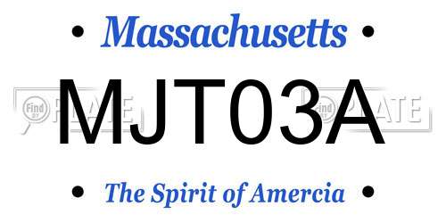MJT03A Massachusetts License Plate
