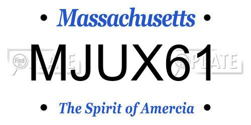 MJUX61 Massachusetts License Plate