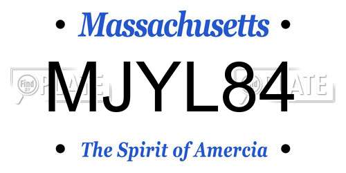 MJYL84 Massachusetts License Plate