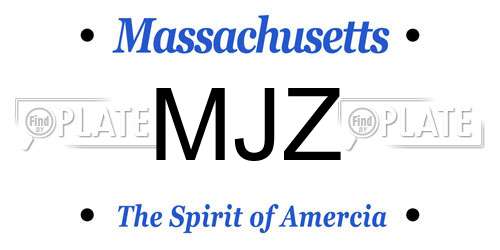 MJZ Massachusetts License Plate