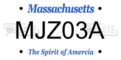MJZ03A Massachusetts License Plate